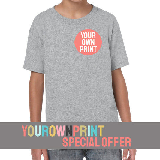 YourOwnPrint Special - Gildan SoftStyle Youth T-Shirt - GD01B (64000B) - Breast Print OFFER - Primary & Junior