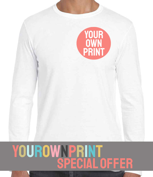 YourOwnPrint Special - Gildan SoftStyle Long Sleeve T-Shirt - GD11 - Breast Print OFFER - Social Events & Promotional