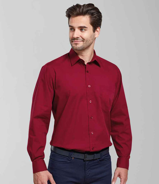 Premier Long Sleeve Poplin Shirt - PR200 - Office Wear